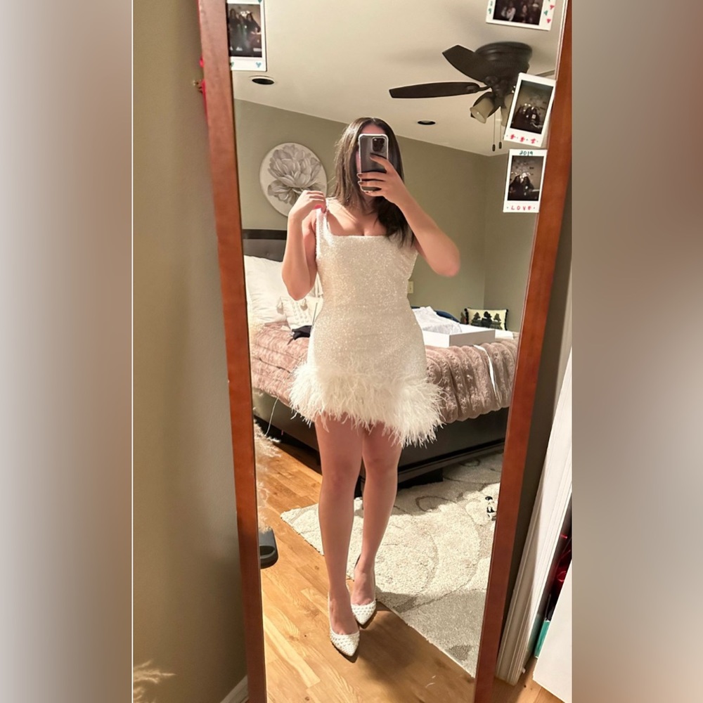 Nadine Merabi White Cocktail Dress